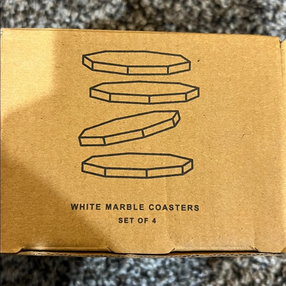 Zeal Living White Marble Coasters